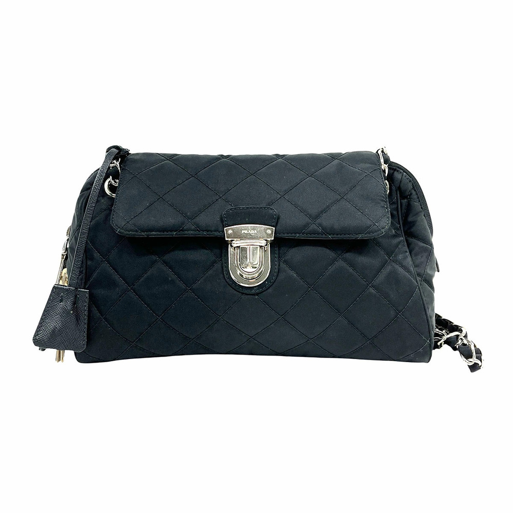 PRADA Quilted Shoulder Bag Black